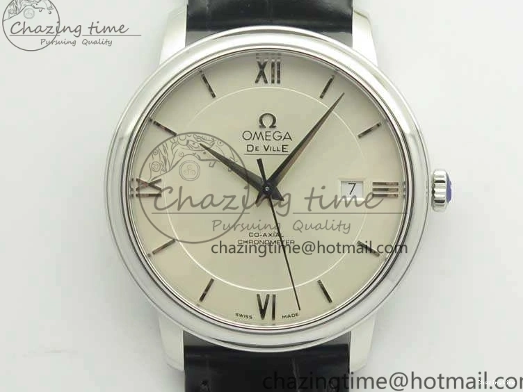 0227 FashionForward De Ville SS MK 1:1 Best Edition White Dial SS Markers On Leather Strap Miyota 9015 V 8077